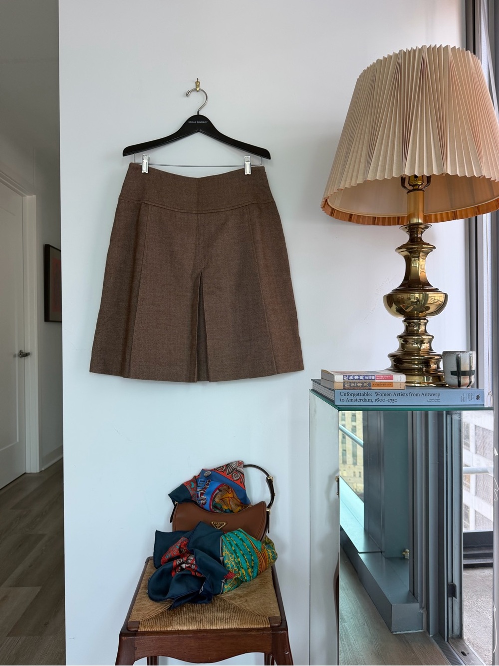 Akris Punto Brown Wool Twill Skirt